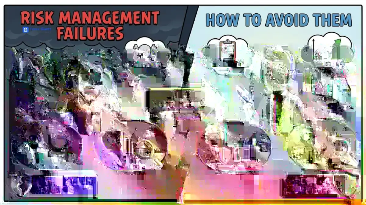 Illustration contrasting risk management failures with solutions. Left: stressed trader, emojis of overleveraging, emotional trading. Right: confident trader, charts, strategic approach.