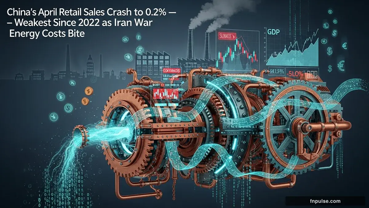 China's April Retail Sales Crash to 0.2% — Weakest Since 2022 as Iran War Energy Costs Bite